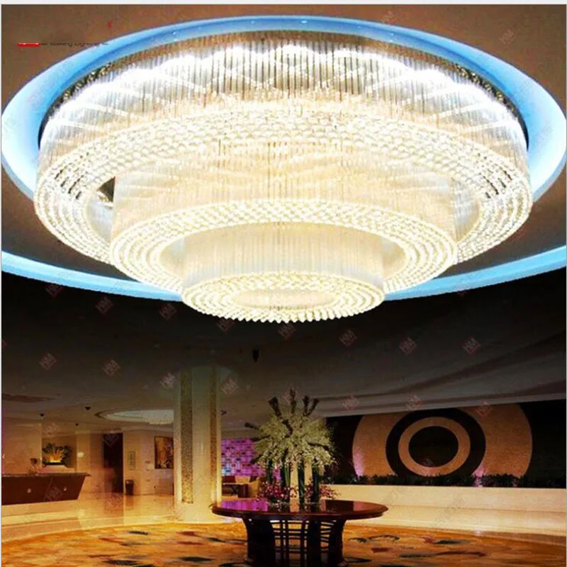 L Large hotel lobby KTV club project light Villa living room round crystal lamp | Лампы и освещение