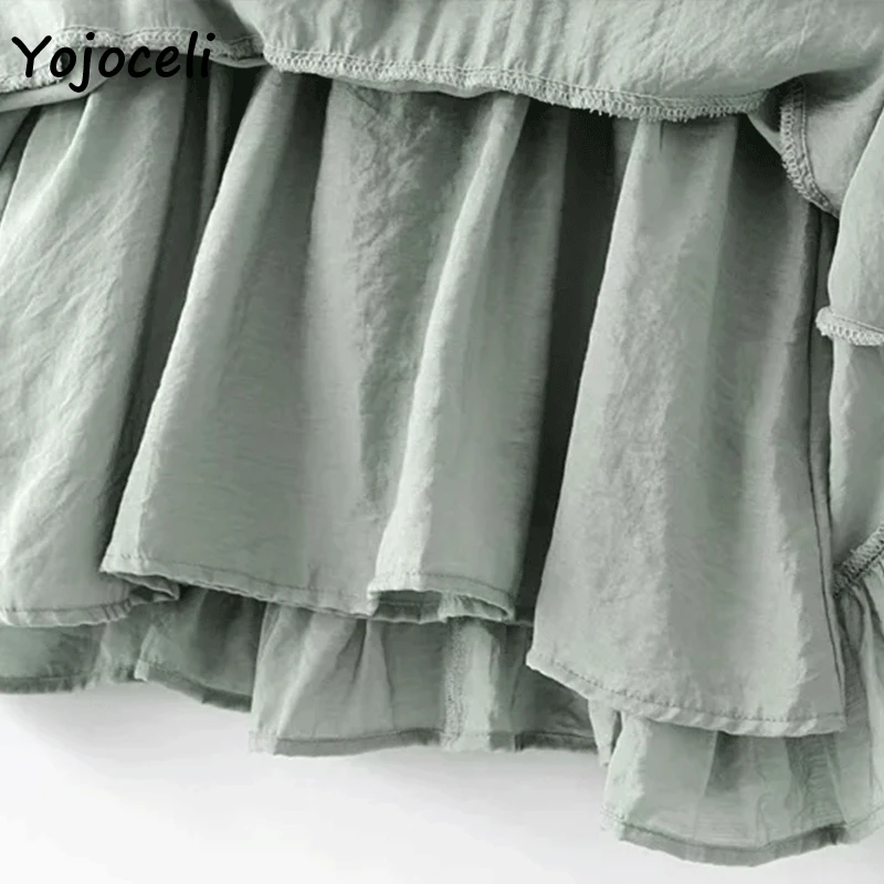 Yojoceli 2019 платье с длинными рукавами и оборками уличная мини бантом женское на