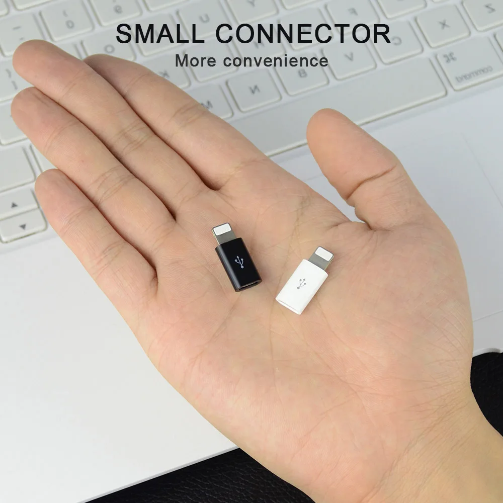 10 шт./лот микро USB адаптер для освещения мини OTG конвертер iphone 6 7 8 X Plus XS MAX XR быстрая