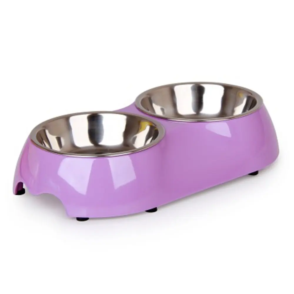 

Dog and Cat Stainless Steel Double Diner Food Water Bowl slow feeder dog bowl PW027