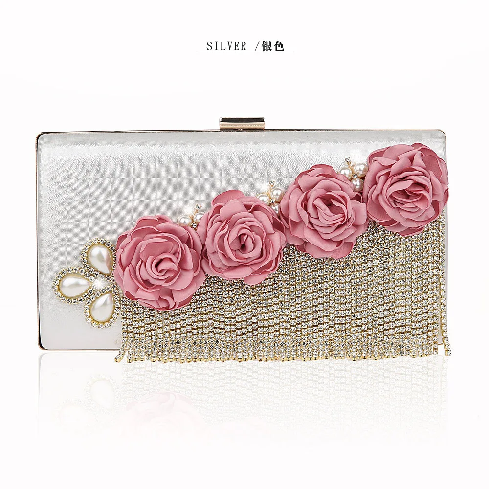 Новая Серебристая женская сумка из искусственной кожи Свадебная вечерняя