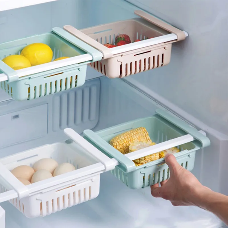 

Kitchen Storage Rack Organizer Shelf Storage Rack Fridge Plastic Practical Food Containter