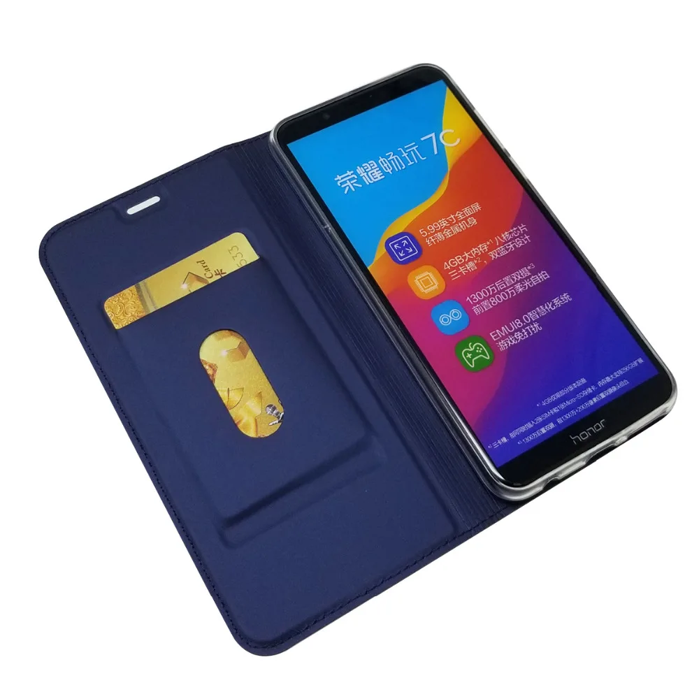 Кожаный чехол для Huawei Honor 7C (5 7 дюймов) Coque Fundas AUM L41 ру Чехол книжка на магнитной
