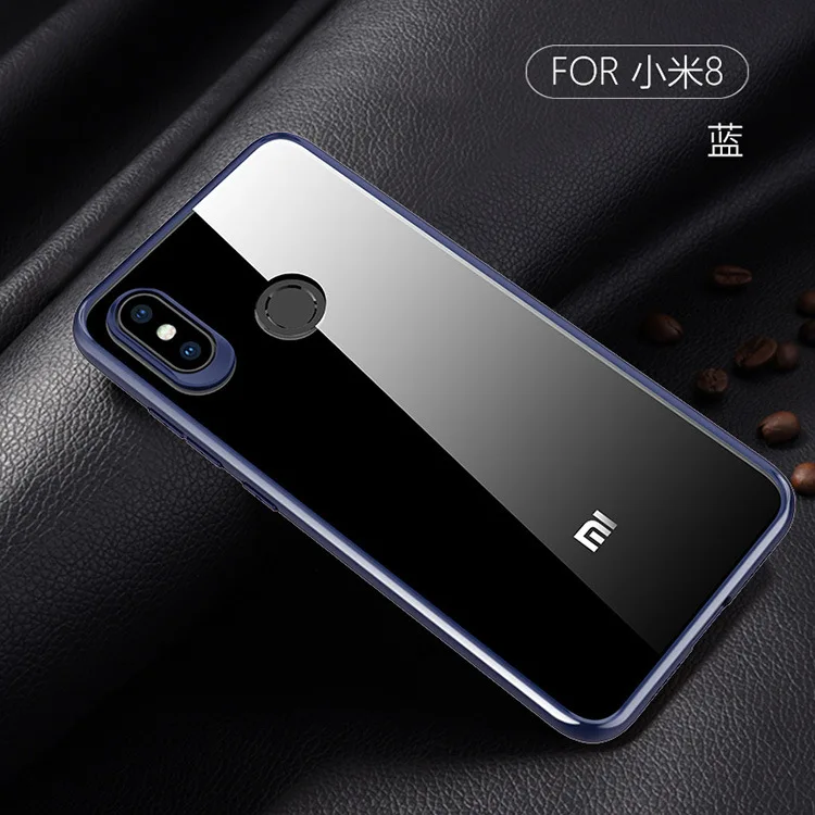 Прозрачный чехол-накладка для Xiaomi Mi 8 из поликарбоната и силикона |
