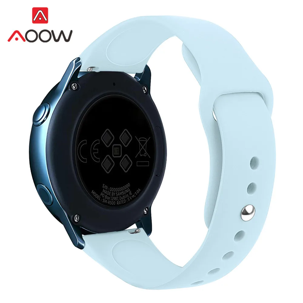 20 мм силиконовый ремешок для часов samsung Galaxy Watch Active 42 мм gear S2 спортивный сменный Браслет ремешок для SM-R500 SM-R810 - Цвет ремешка: Light blue