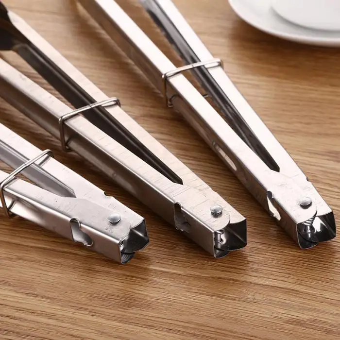 1 Pcs Stainless Steel BBQ Tongs Meat Food Clip Barbecue Tools Kitchen Cooking Clip Clamp PAK55