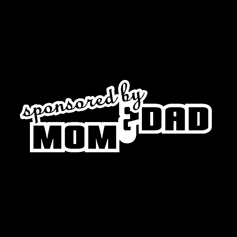 QYPF 16.2CM*6CM Fashion NOT SPONSORED BY MOM &amp DAD Black Silver Vinyl Decal Car Sticker Decoration C15-2514 | Автомобили и