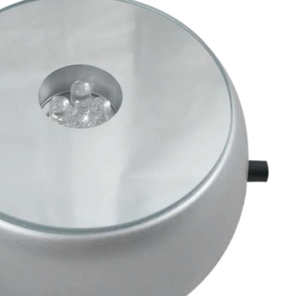 Серый круглый кристалл 4 Светодиодный свет музыкальная шкатулка хрустальный