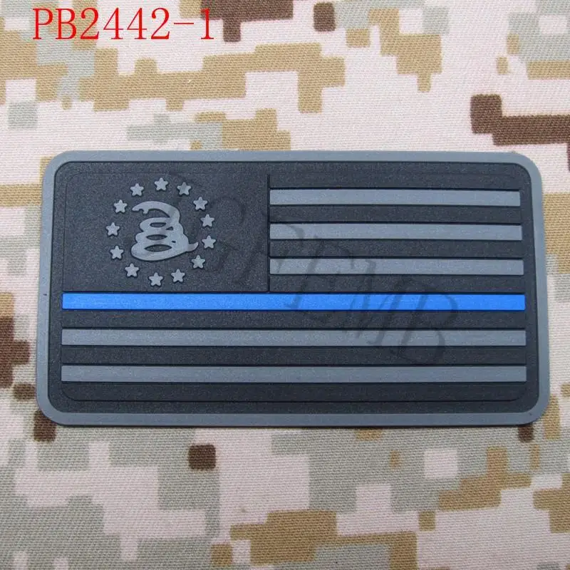 Тонкая Голубая линия змея американский флаг военный тактический моральный дух 3D