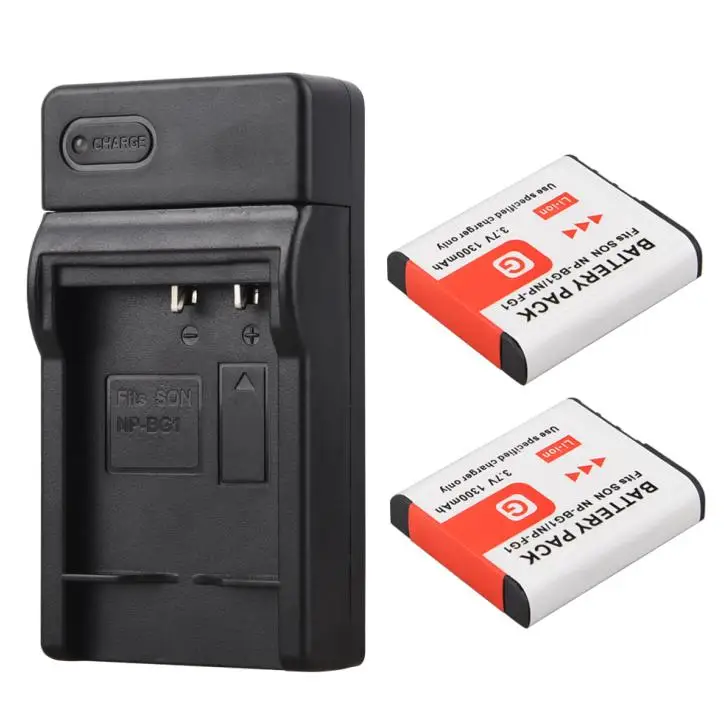 2x1300 мА/ч, NP-FG1 NP-BG1 NP BG1 NPBG1 Батарея+ USB Зарядное устройство для sony DSC-H3 DSC-H7 DSC-H9 DSC-H10 DSC-H20 DSC-H50 DSC-H55 DSC-H70 - Цвет: Белый