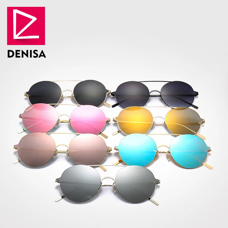 Солнцезащитные очки DENISA круглой формы UV400 для мужчин и женщин, брендовые готические ретро-очки без оправы для вождения, G633 (art.: 7a6fb7303) - 7a6fb7303