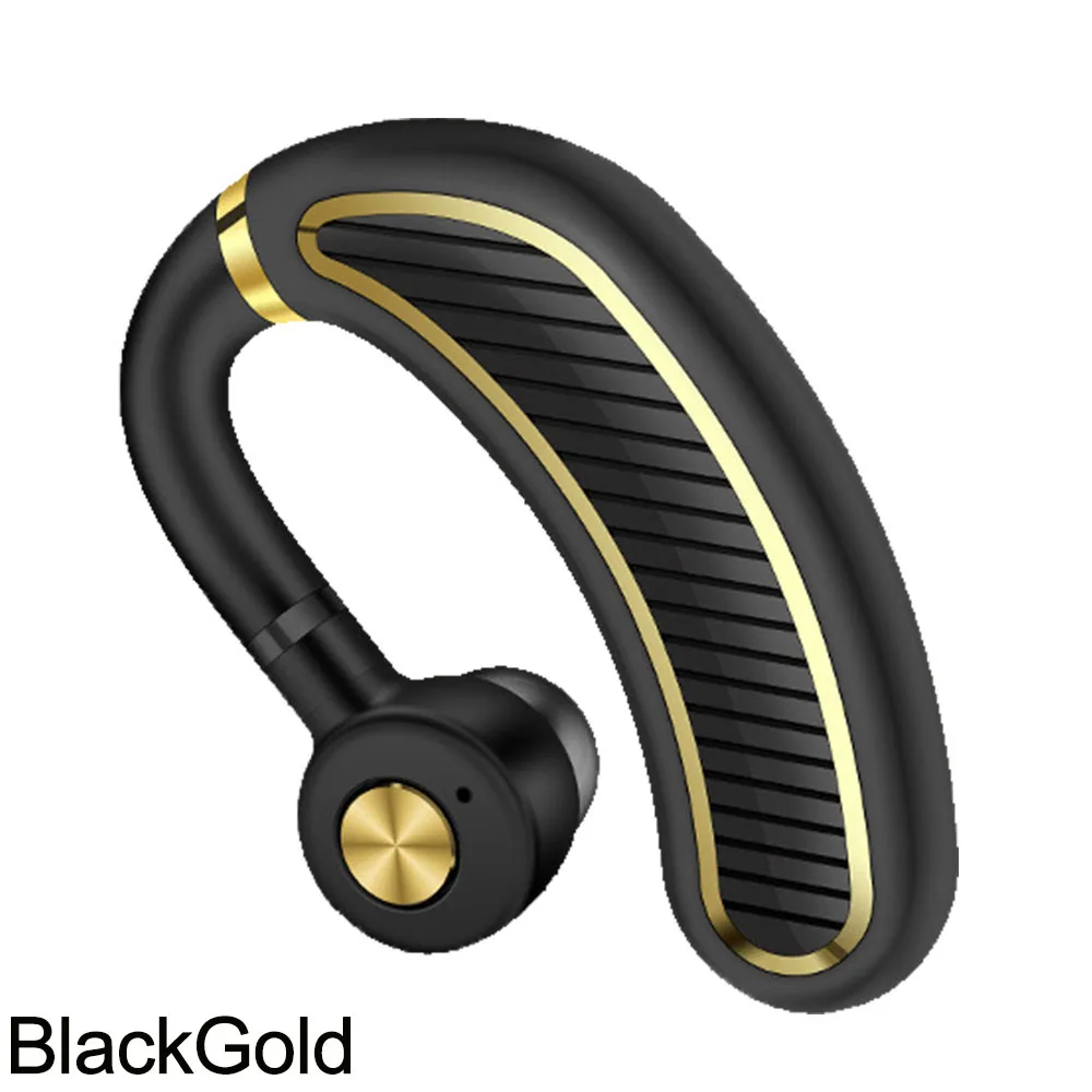 IPUDIS Автомобильная bluetooth-гарнитура HD микрофон удобный для вождения Handfree беспроводные наушники 300 мАч наушники ушные крючки наушники - Цвет: BlackGold