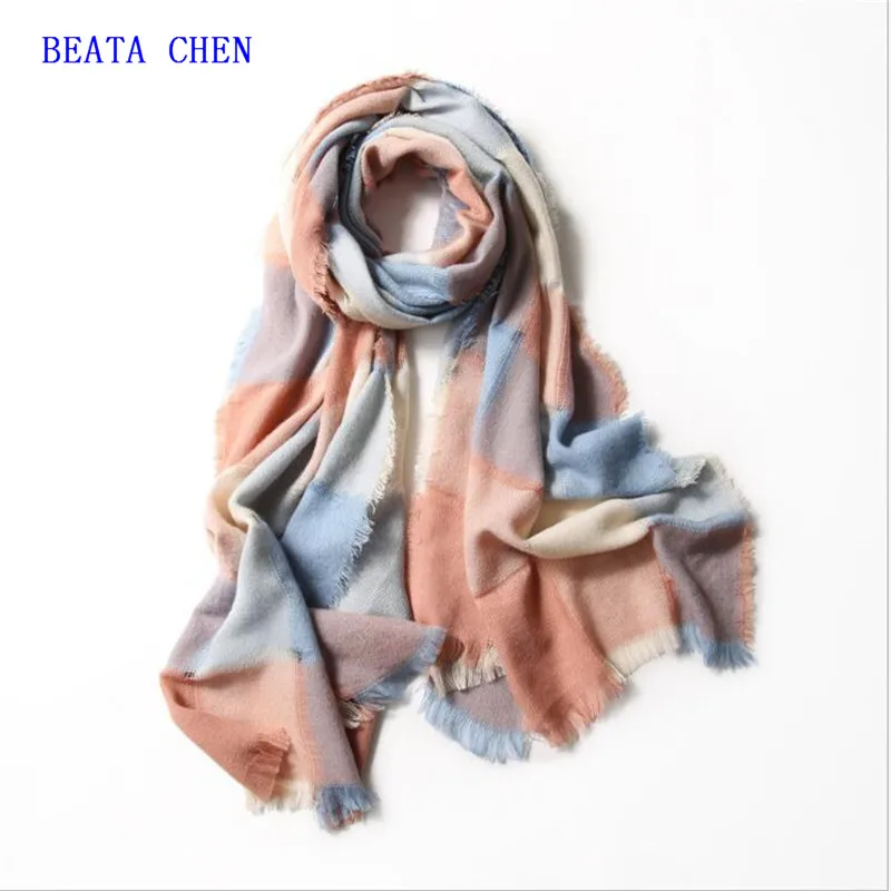 Beata Chen Роскошные Брендовые повседневные Универсальные однотонные теплые цветные