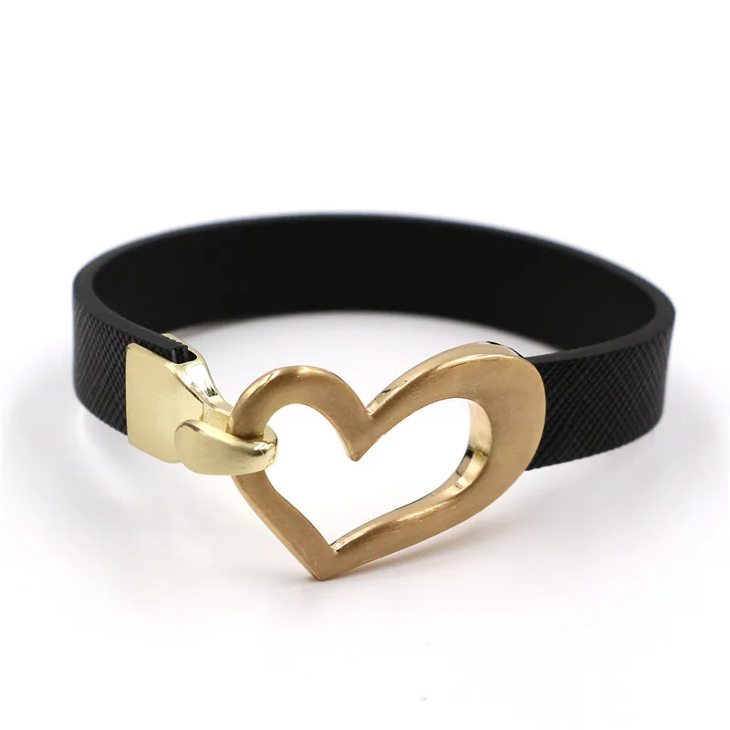 DANJIE 2018 Новый PU Браслет Модный Металлический Сплав Высокого Качества Женский Браслет в Форме Сердца.