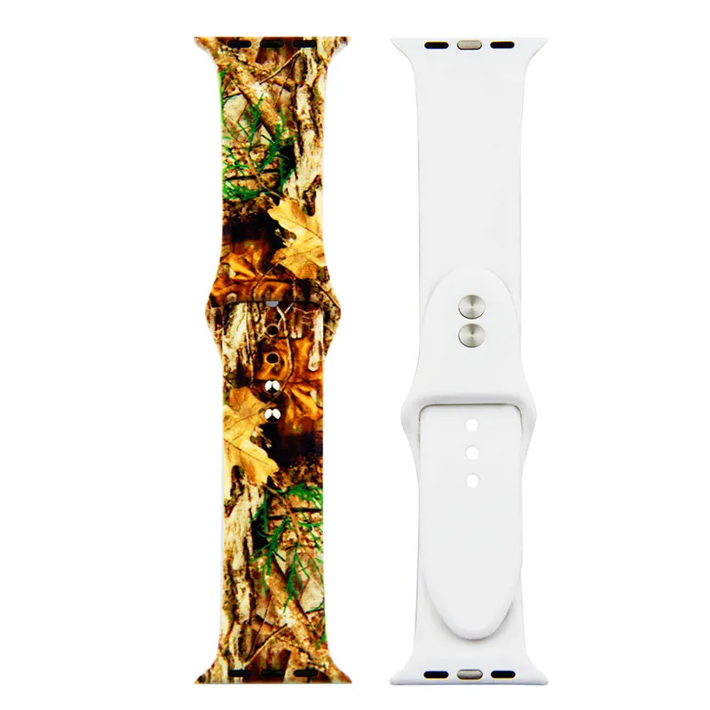 Мягкий силиконовый ремешок для Apple Watch band4 44/40 мм с печатью резиновый наручных
