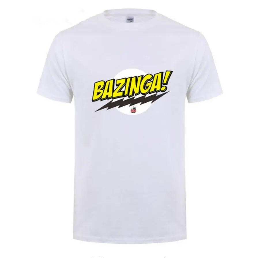 Мужская хлопковая футболка с коротким рукавом Bazinga Футболка принтом Теория