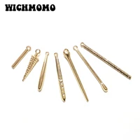 new fashion 10 pieces 7 styles gold zinc alloy aciculiform slender long charms pendants for diy jewelry accessories pj483