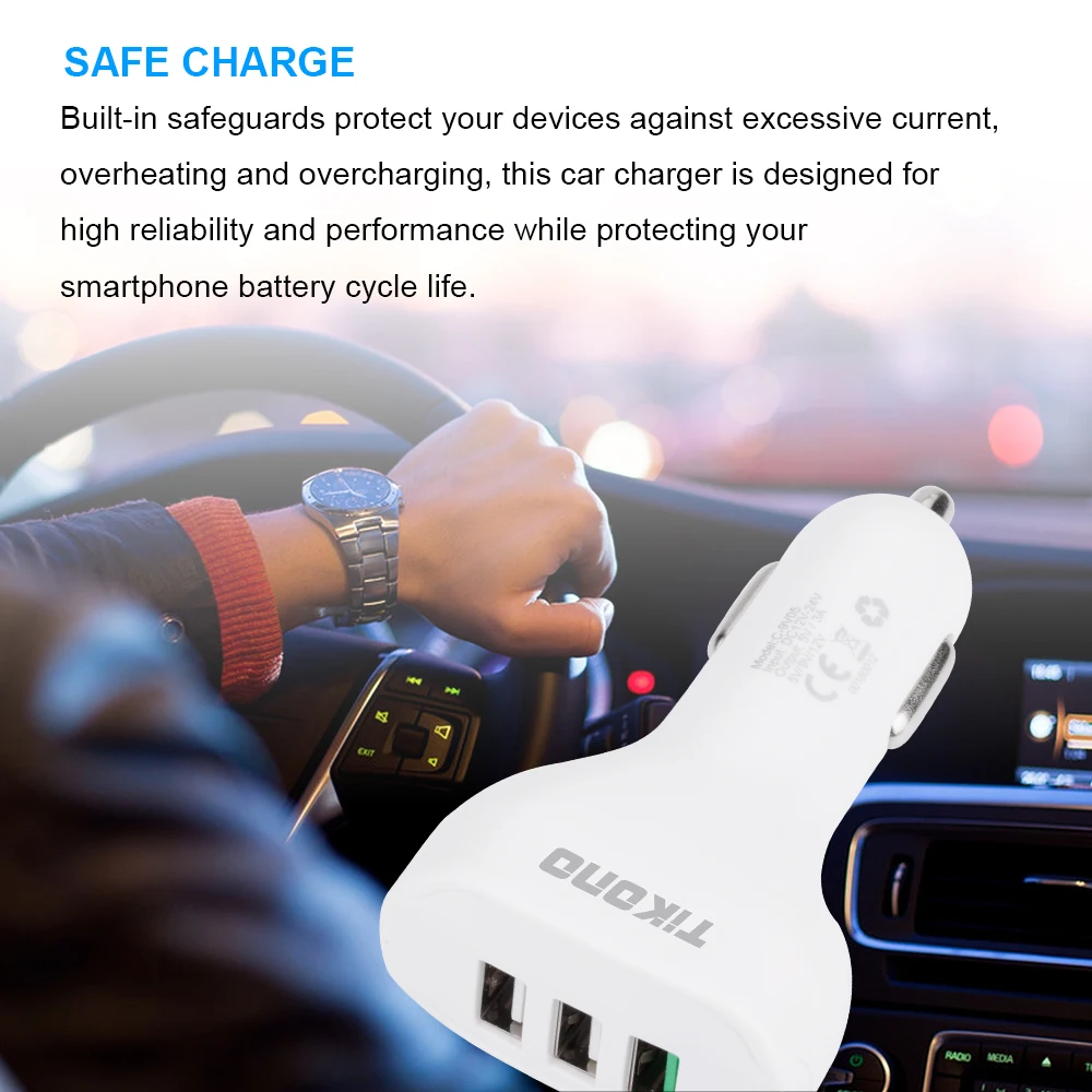 Tikono Быстрая зарядка QC 3 0 USB порта автомобильное зарядное устройство для сотового