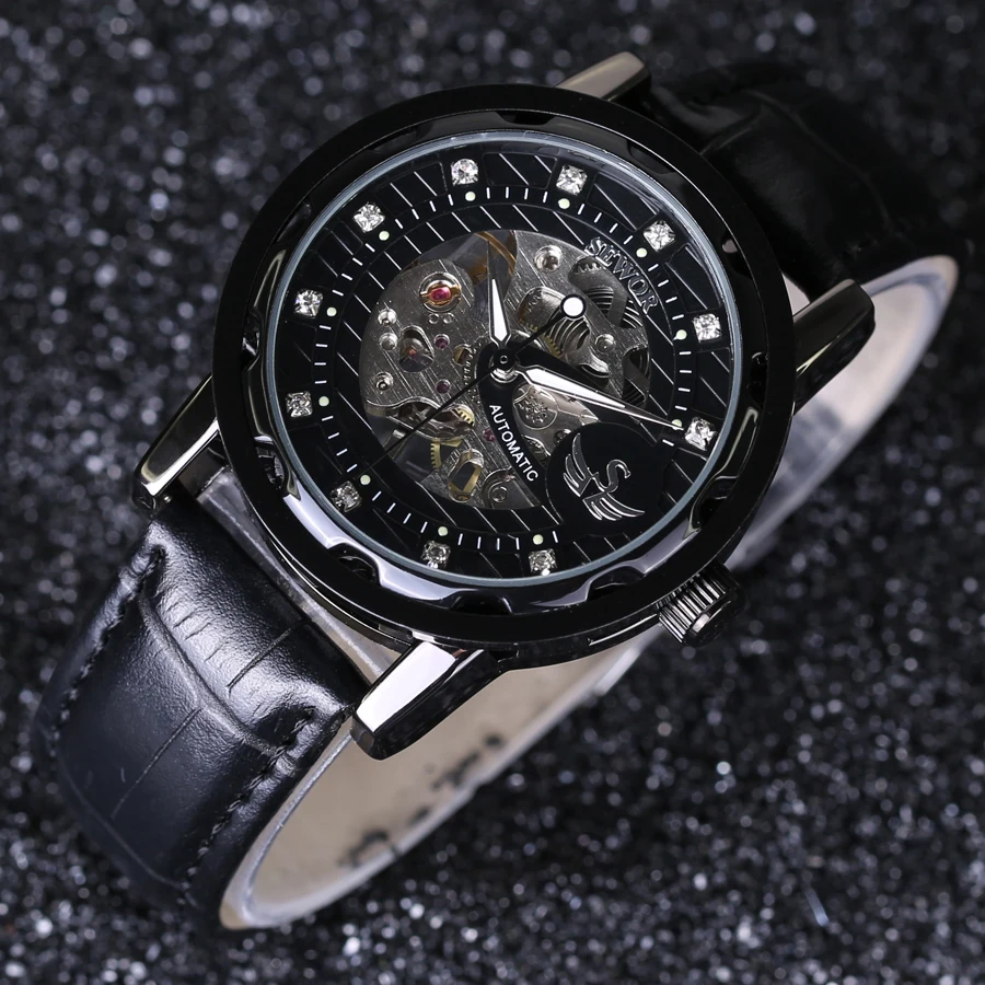 Новинка роскошные Брендовые повседневные модные мужские часы SEWOR механические