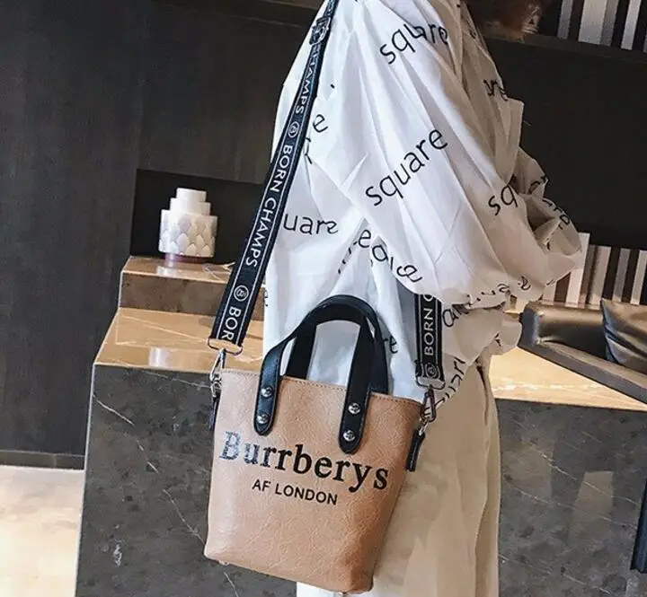 С буквенным принтом повседневные кожаные сумки женские PU Сумка crossbody Сумки