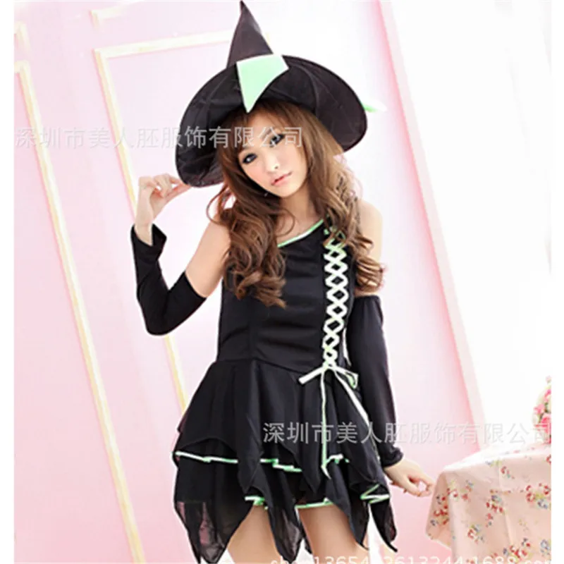 Пикантные черные сапоги ведьмы Ласточка платье карнавал вечерние со шляпой