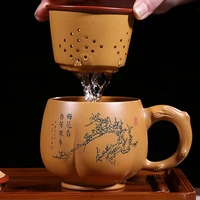 authentic yixing zisha duan clay mug cup handmade tea cup with infuser cups inside marked chinese kungfu office cup of tea new