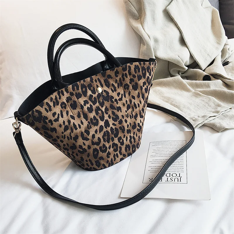 Леопардовый сумка ведро Элитный бренд сумки на плечо Для женщин Crossbody Курьерские сумки для Для женщин Torebki Damskie