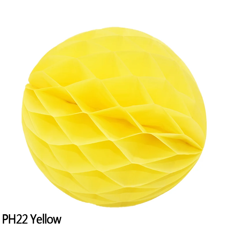 H22 yellow 10 шт 2'-12 ''сотовые шарики круглые ткани круглые подвесные бумажные фонари ремесло для свадьбы или «нулевого дня рождения» вечерние рождественские украшения - Цвет: H22 yellow