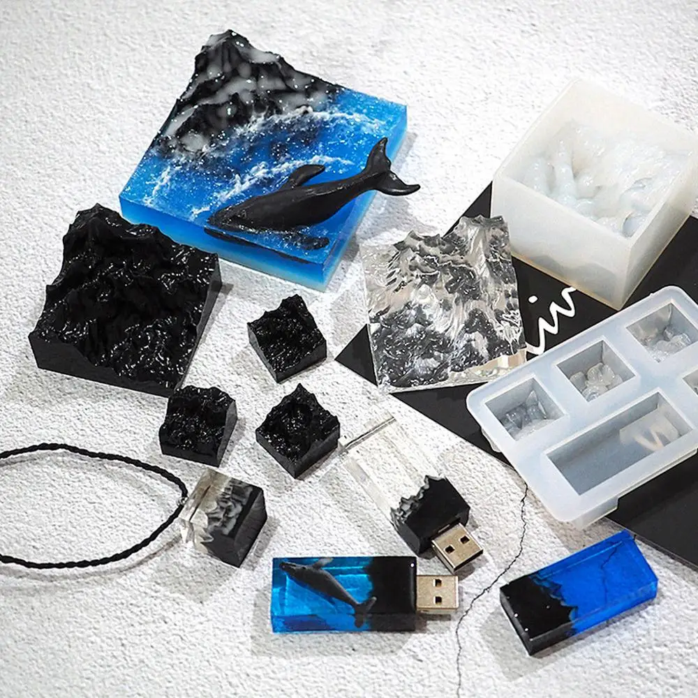 

Snow Mountain Mold Silicone Resin Mold DIY Micro Landscape USB Drive Resin Molds