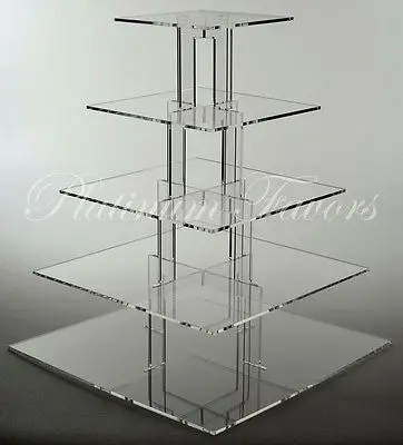 5 яруса квадратный прозрачный акриловый стенд Maypole для свадебной вечеринки
