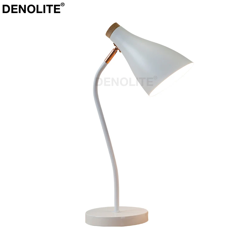 Настольная лампа DENOLITE для учебы белая черная зеленая розовая металлическая