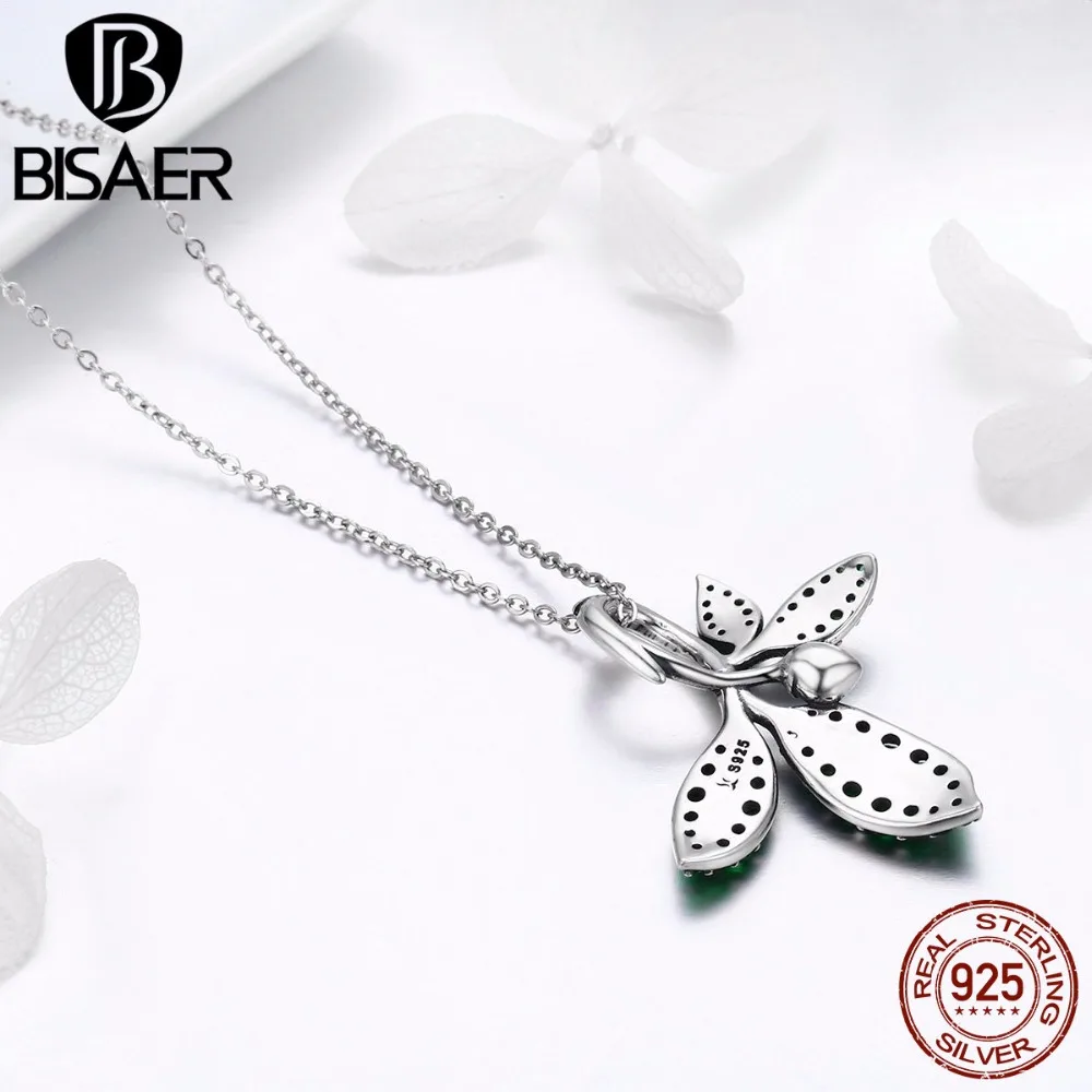 Серебро 925 пробы Весенняя коллекция ветка и зеленые листья серебро женское колье-Подвеска девушка стерлингового серебра ювелирные изделия