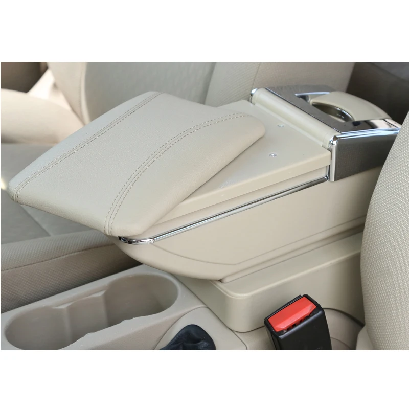 Beige Для hyundai Accent подлокотник коробка Автомобильный Центр коробка для хранения с подстаканником пепельница для укладки рук подлокотник вращающийся автомобиль-Стайлинг - Название цвета: Beige