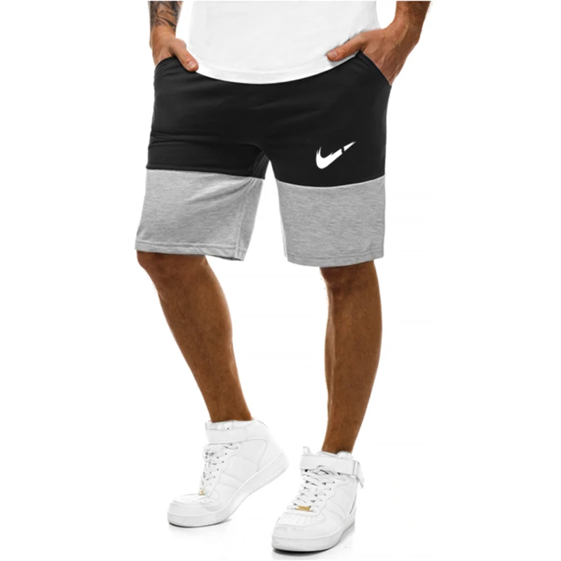 black Nova Moda Homens лазер de Verao бермуды Na Altura Do Joelho лоскутное Cor APENAS quebrá подол короче спереди и длиннее сзади) Corredores Moletom Infantil Menino Homem бермуды е - Цвет: black