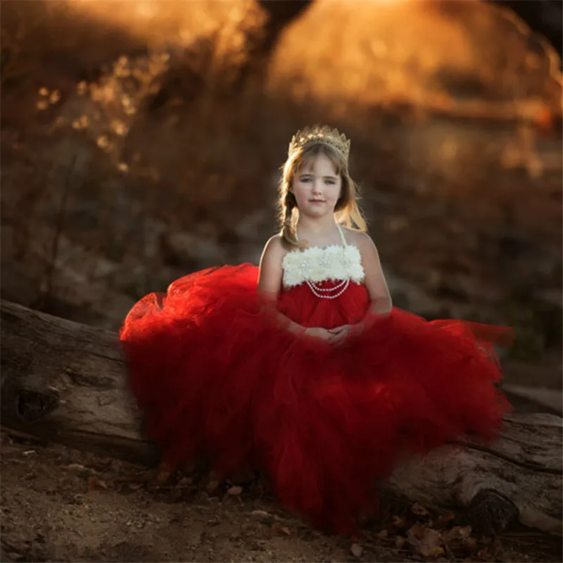 Flower Girl Dresses for Weddings Ball Gowns Baby Pageant Birthday Party Tutu Dress Fancy Tulle Children Kids Princess | Детская одежда