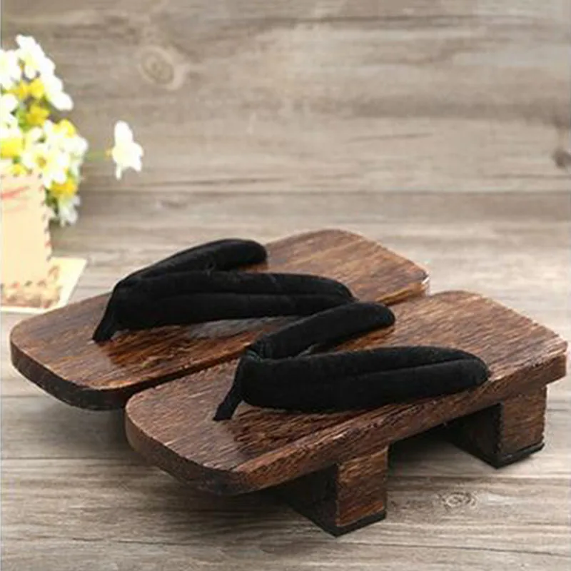 Hot Sale Geta Clogs Traditional Japanese Wooden Flip Flops Floral Home Slippers for Women Anti-slip Geta Sandal Zapatos De Mujer