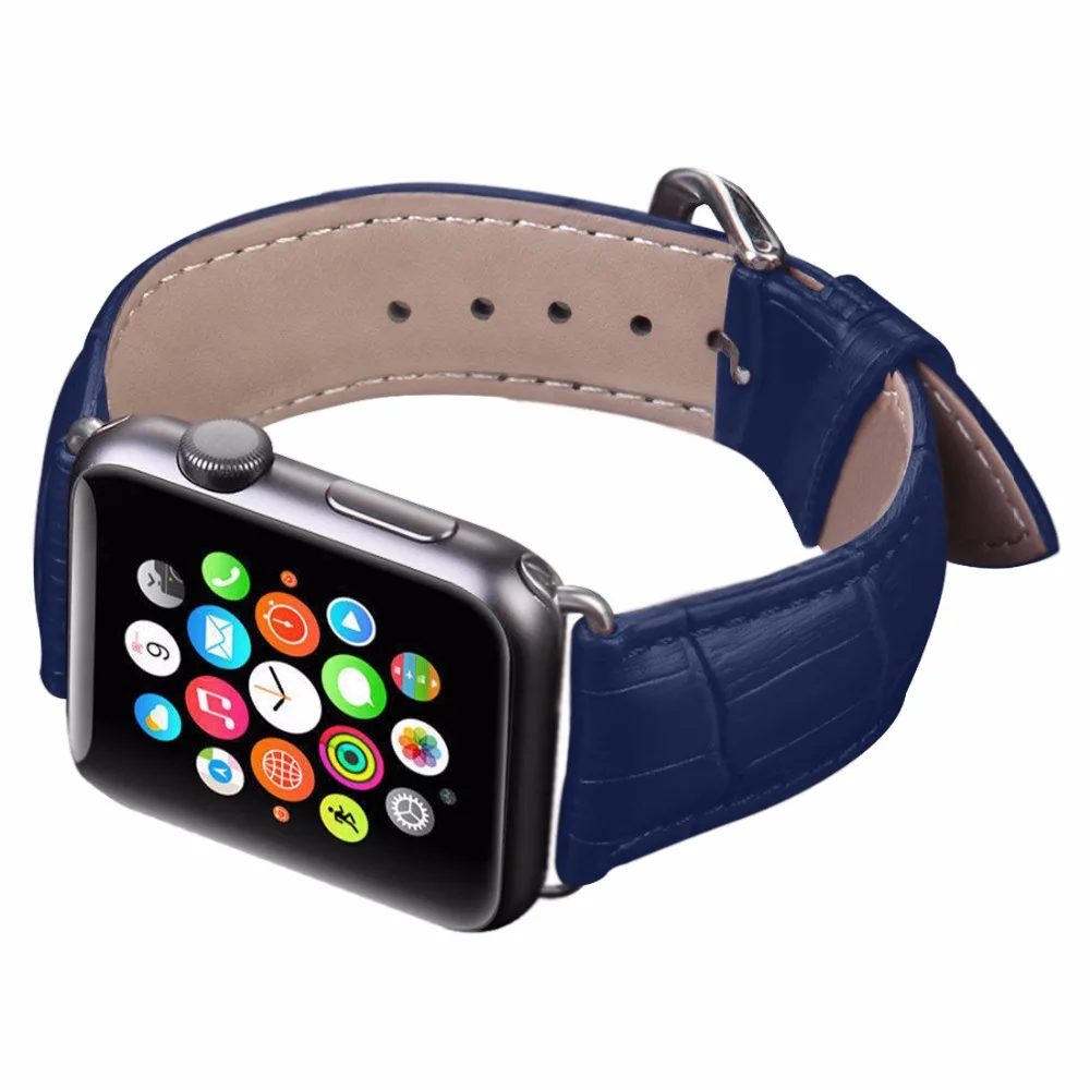 Ремешок для часов из натуральной крокодиловой кожи Apple Watch Series 2/1 38 мм 42 сменный