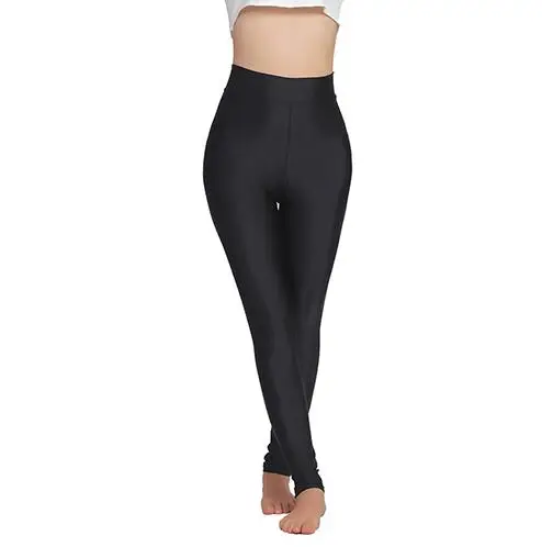 ICOSTUMES Women Skinny Blue Mid Waist Legging Black Ballet Dance Pants 2018 New