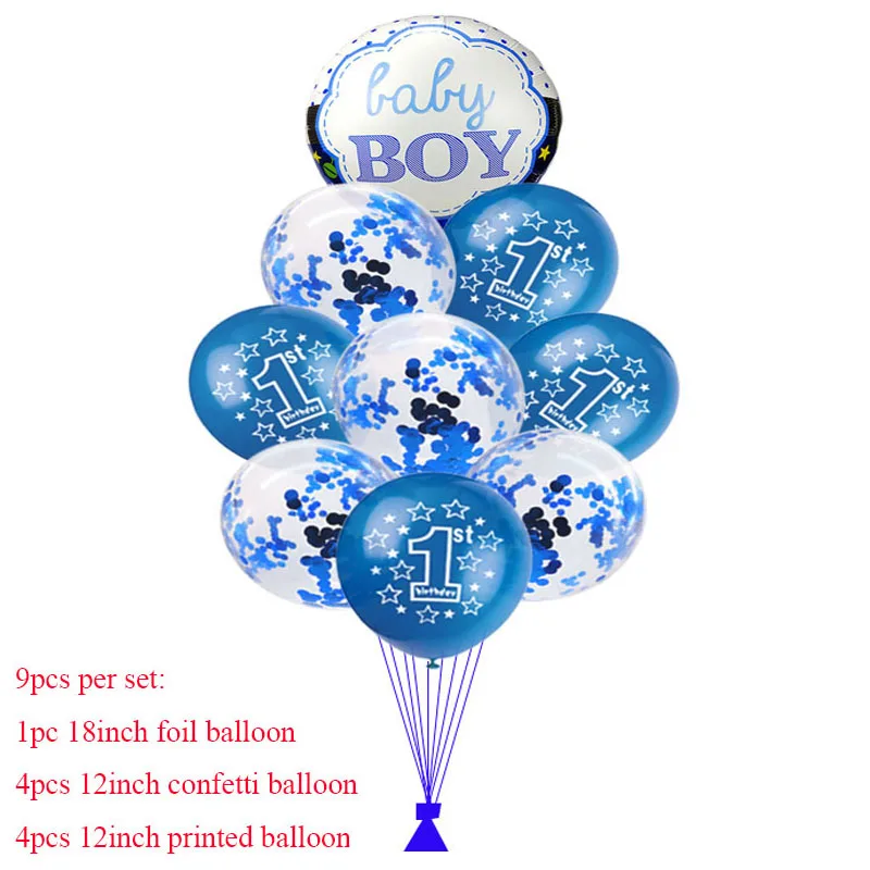 balloon 3 Воздушные шары на 1-й день рождения, 1 год, украшение для мальчиков, шары на день рождения, украшения для вечеринки, Детские шары на день рождения, для девочек 1 год, Globos XN - Цвет: balloon 3