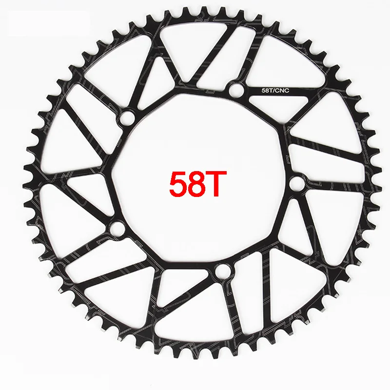 50 t/52 t/54 t/56 t/58 t Litepro CNC легкая узкая широкая цепь 130BCD - Цвет: 58T