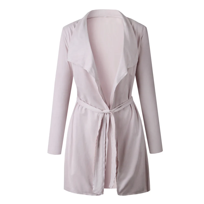 Женский шерстяной Тренч оверсайз с длинным рукавом и большим отворотом