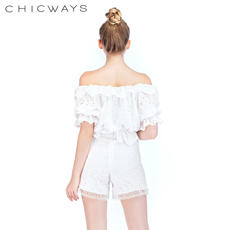 CHicways белые хлопковые топы женские летние Одежда для Для женщин комплекты из 2
