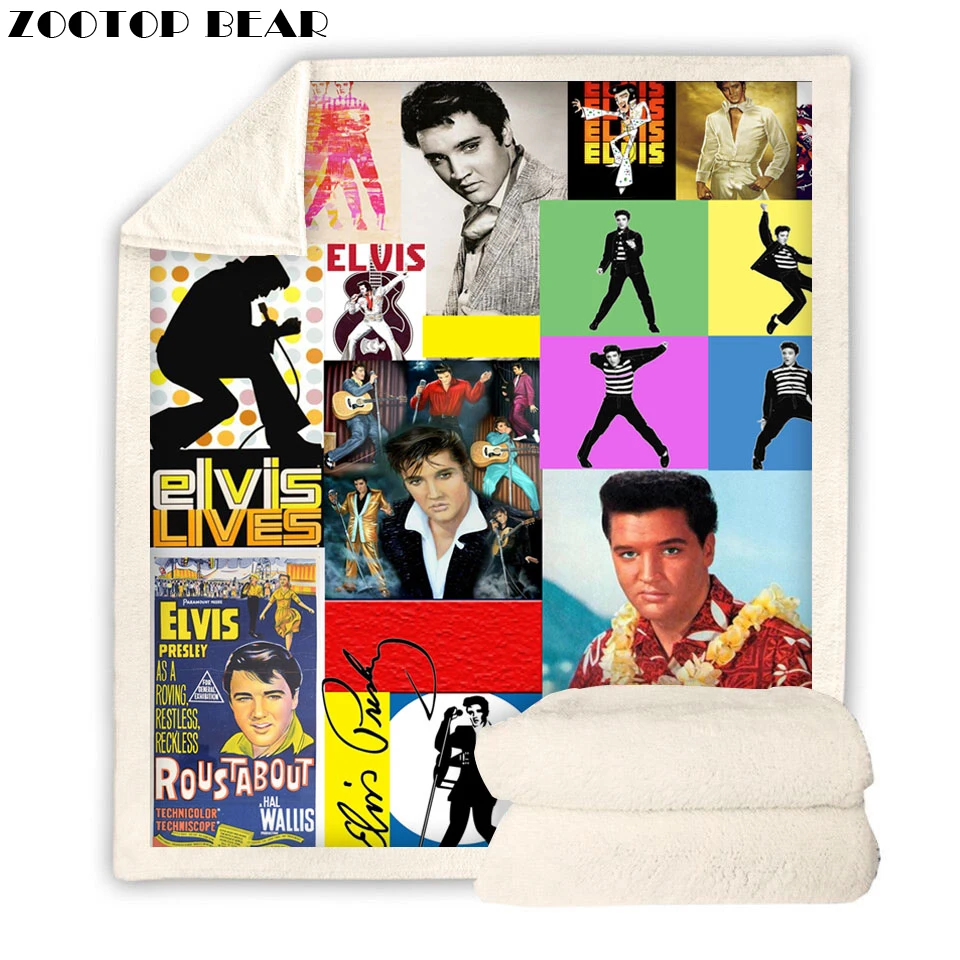Одеяло Elvis Presley плюшевый постер с изображением фильма шерпа флисовое покрывало