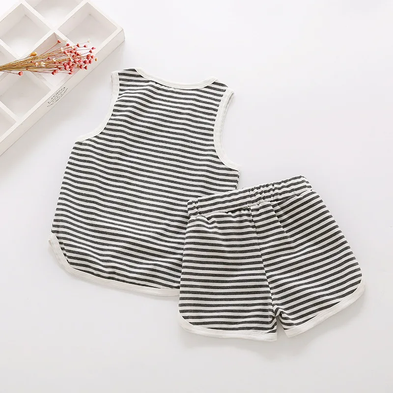 Летний хлопковый комплект одежды для маленьких мальчиков летняя одежда девочек