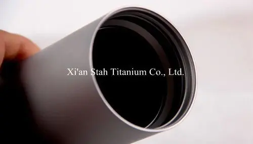Чистый титан термальная инкрустация с двойными стенками цилиндрическая бутылка