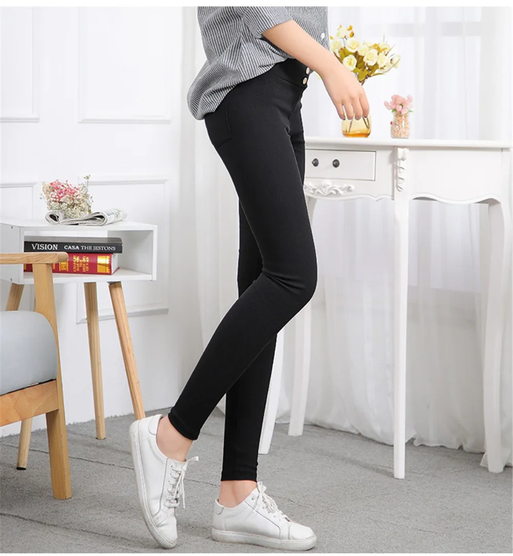 

2018 Woman Legging Pants High Elastic Elegant Black High Waist Female Stretch Pencil Pants Females Casual Slim Trousers Women