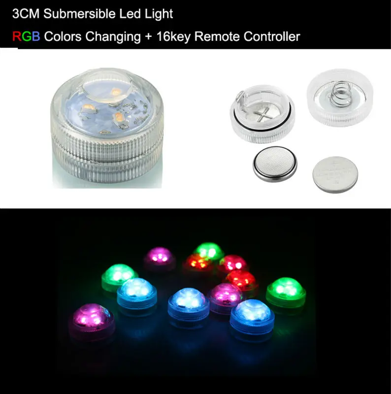 Стекло ваза База электронных подсвечник свет (20 шт./лот) многоцветный погружной