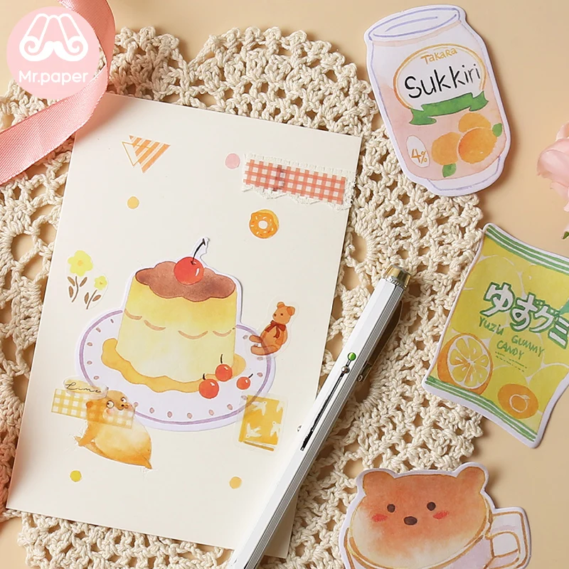 Mr paper, 30 шт./лот, 8 видов конструкций, Kawaii, животные, торт, кофе, блокноты для заметок, Липкие заметки, блокнот, дневник, креативный, самоклеющийся блокнот, блокноты для заметок