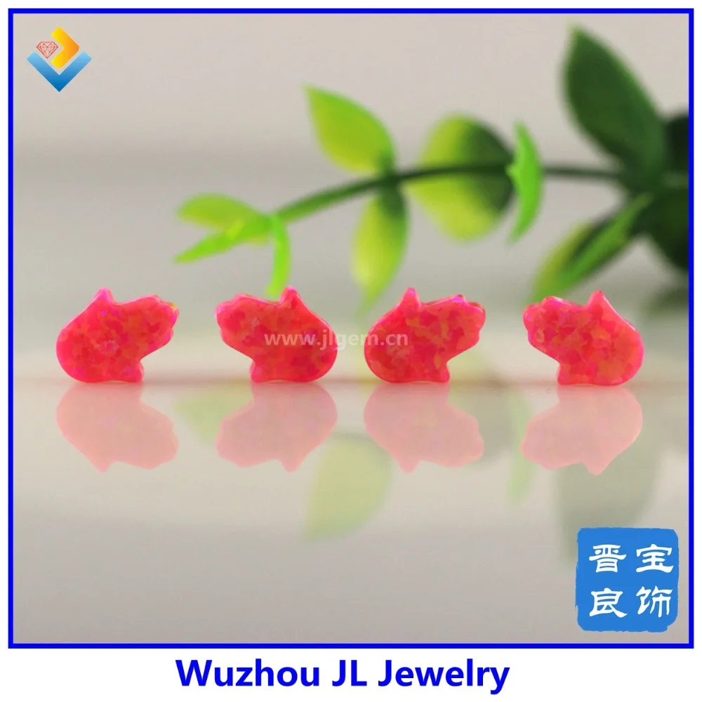 

(10pcs/lot) 8*10mm Synthetic Hot Pink OP43 Opal Hamsa Hand of Fatima Charm Pendant Hole 1.0mm Opal Beads