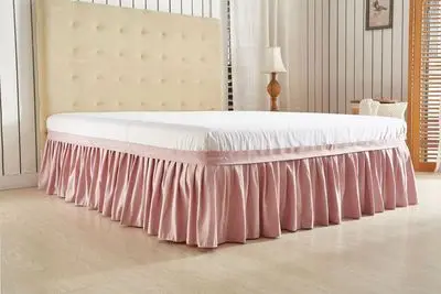 light pink 16 цветов, эластичная юбка для кровати в отеле, полиэстер, однотонное покрывало, без поверхности кровати, для королевского/королевского размера, простыня, Декор - Цвет: light pink
